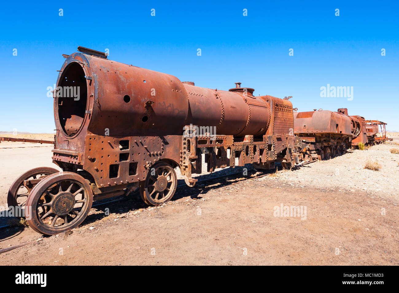 Train Cemetery (Cementerio De Trenes) In Uyuni, Bolivia Stock Photo - Alamy