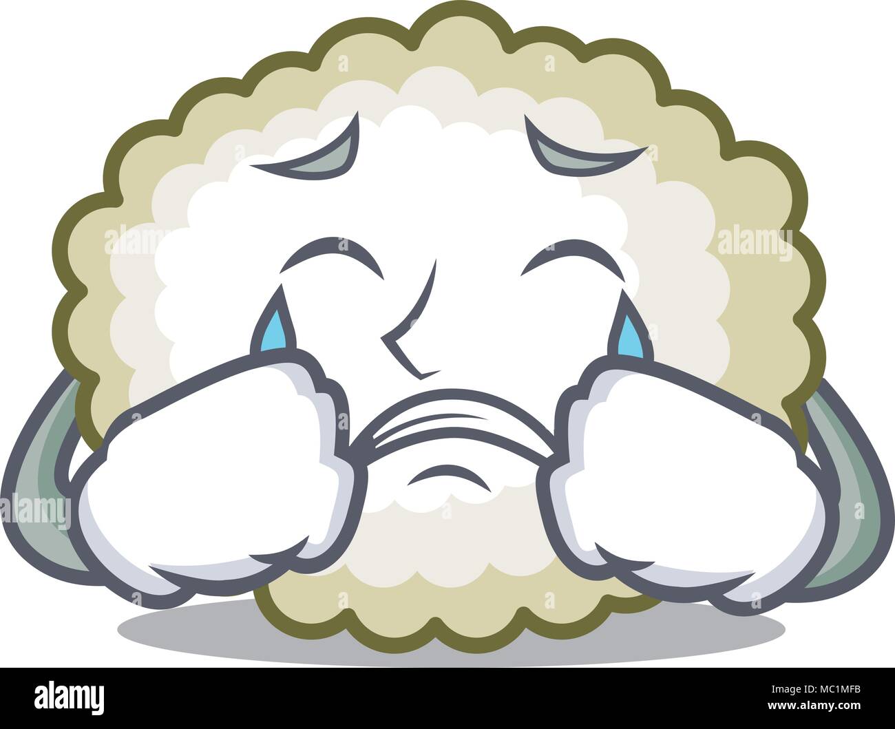 Crying cotton ball mascot cartoon vector illiustration Stock Vector ...