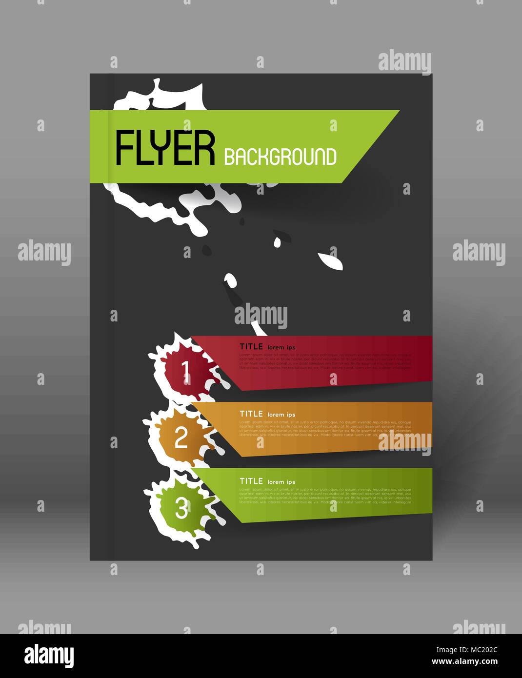 Flyer Options modern flyer design template with option banners and paint splatters ...