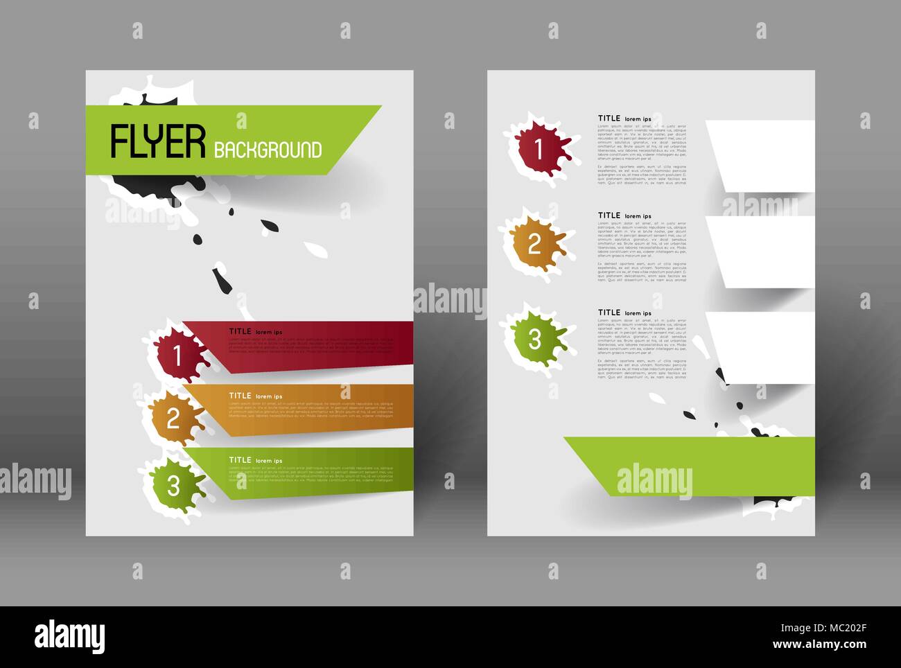 Modern Flyer Design Template With Option Banners And Paint Splatters Stock Vector Image Art Alamy