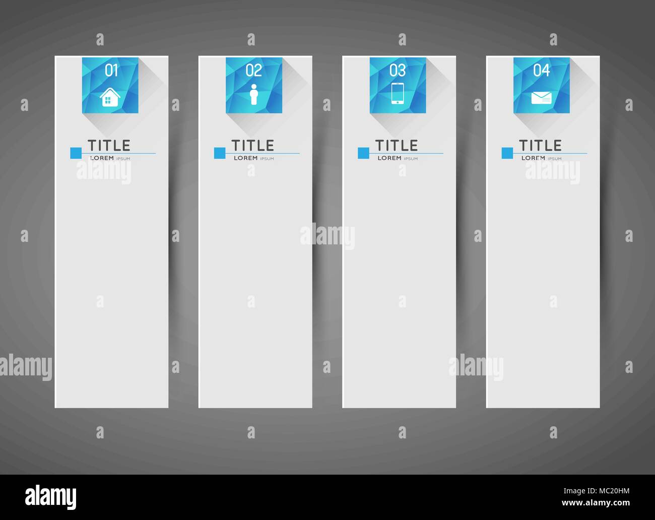 abstract vertical banners with option steps and icons Stock Vector