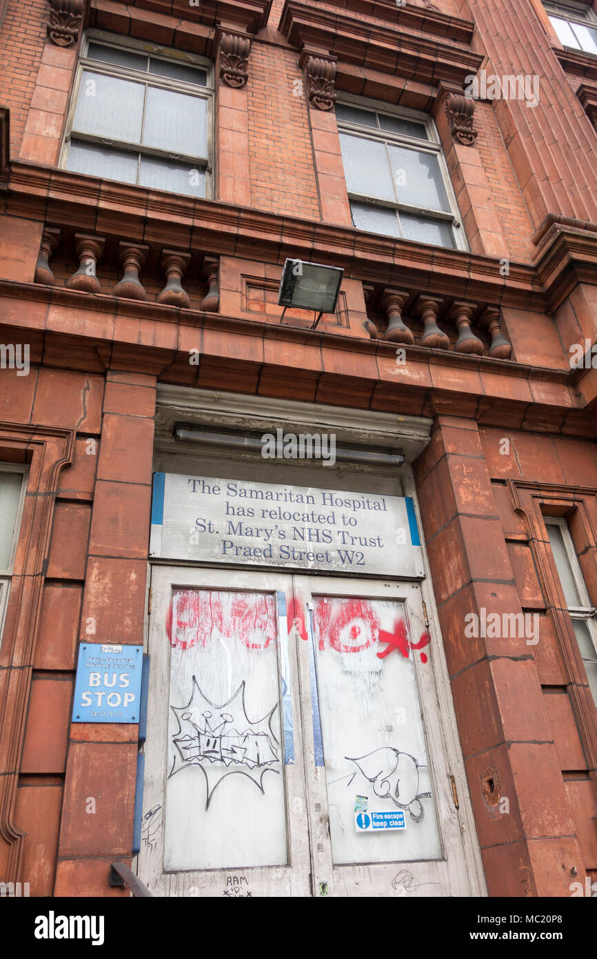 The now derelict Samaritan Hospital for Women on  Marylebone Road, NW1, UK Stock Photo