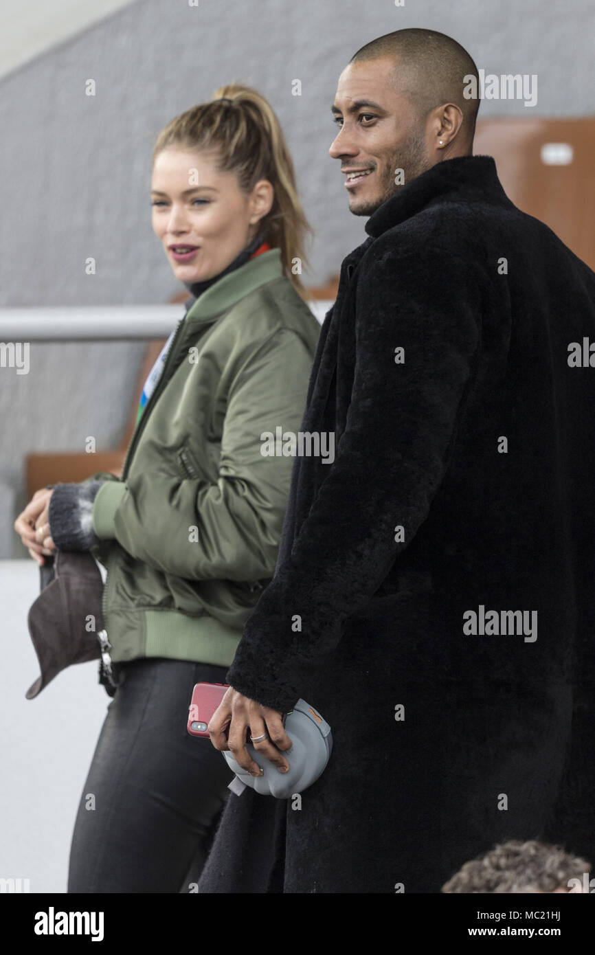 Celebrities watching the ISU World Allround Speed Skating Championships at  the Olympic Stadium in Amsterdam, Netherlands. Featuring: Sunnery Gorré, Sunnery  James, Doutzen Kroes Where: Amsterdam, North Holland, Netherlands When: 11  Mar 2018
