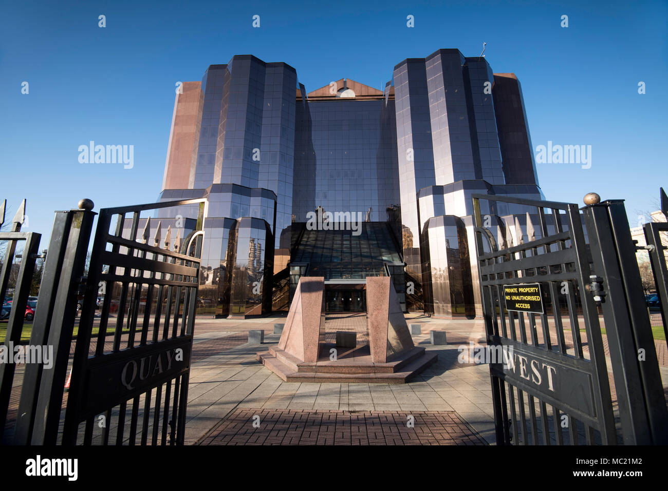 A sunny day at the Quay West Building at Salford Quays, Greater Manchester England UK Stock Photo