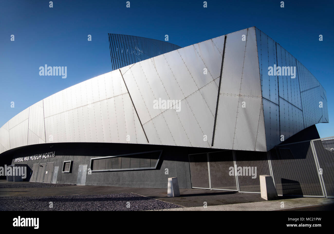 Imperial War Museum North at Salford Quays, Greater Manchester England ...