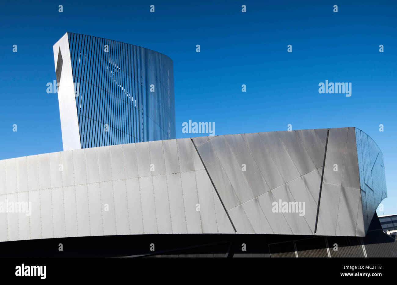 Imperial War Museum North at Salford Quays, Greater Manchester England ...