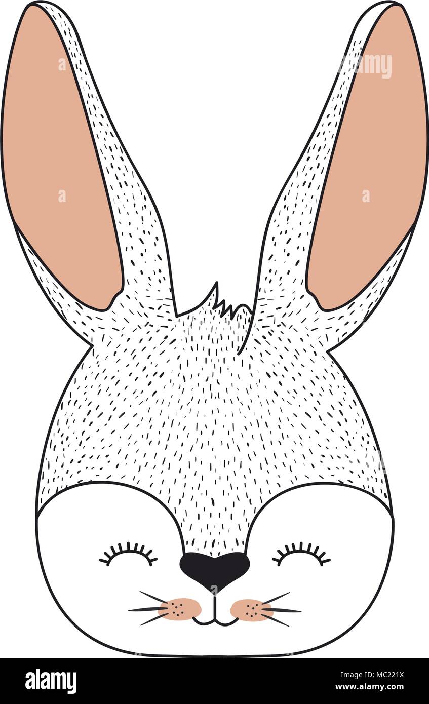 cute rabbit head easter celebration Stock Vector Image & Art - Alamy