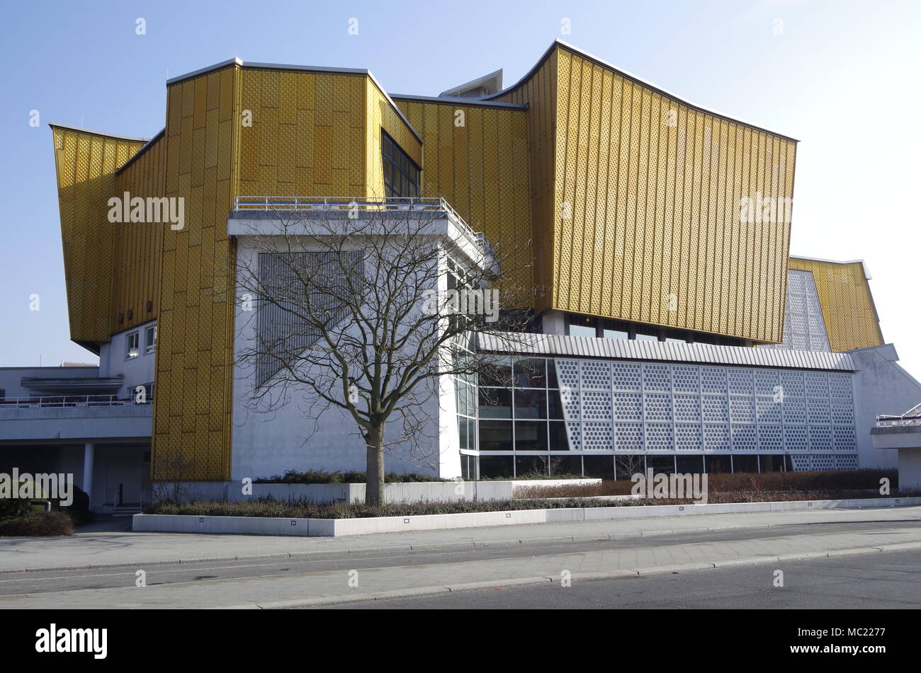The Berliner Philharmonie concert hall, home to the Berlin Philharmonic Orchestra, architect Hans Scharoun, West end of chamber music hall Stock Photo