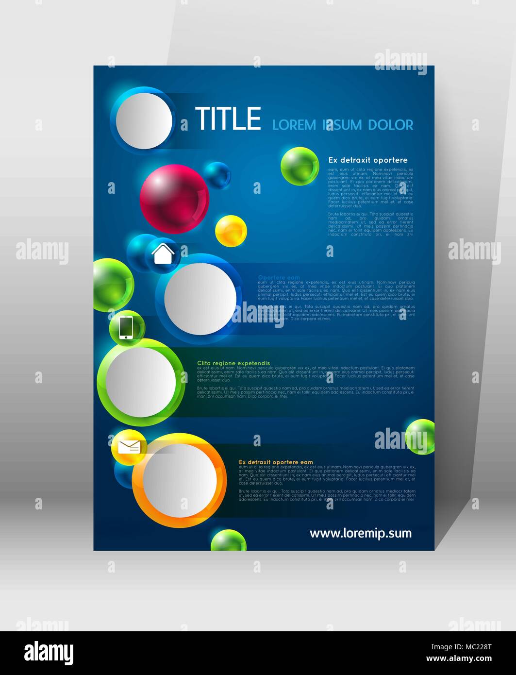 abstract modern poster template with colorful spheres Stock Vector ...