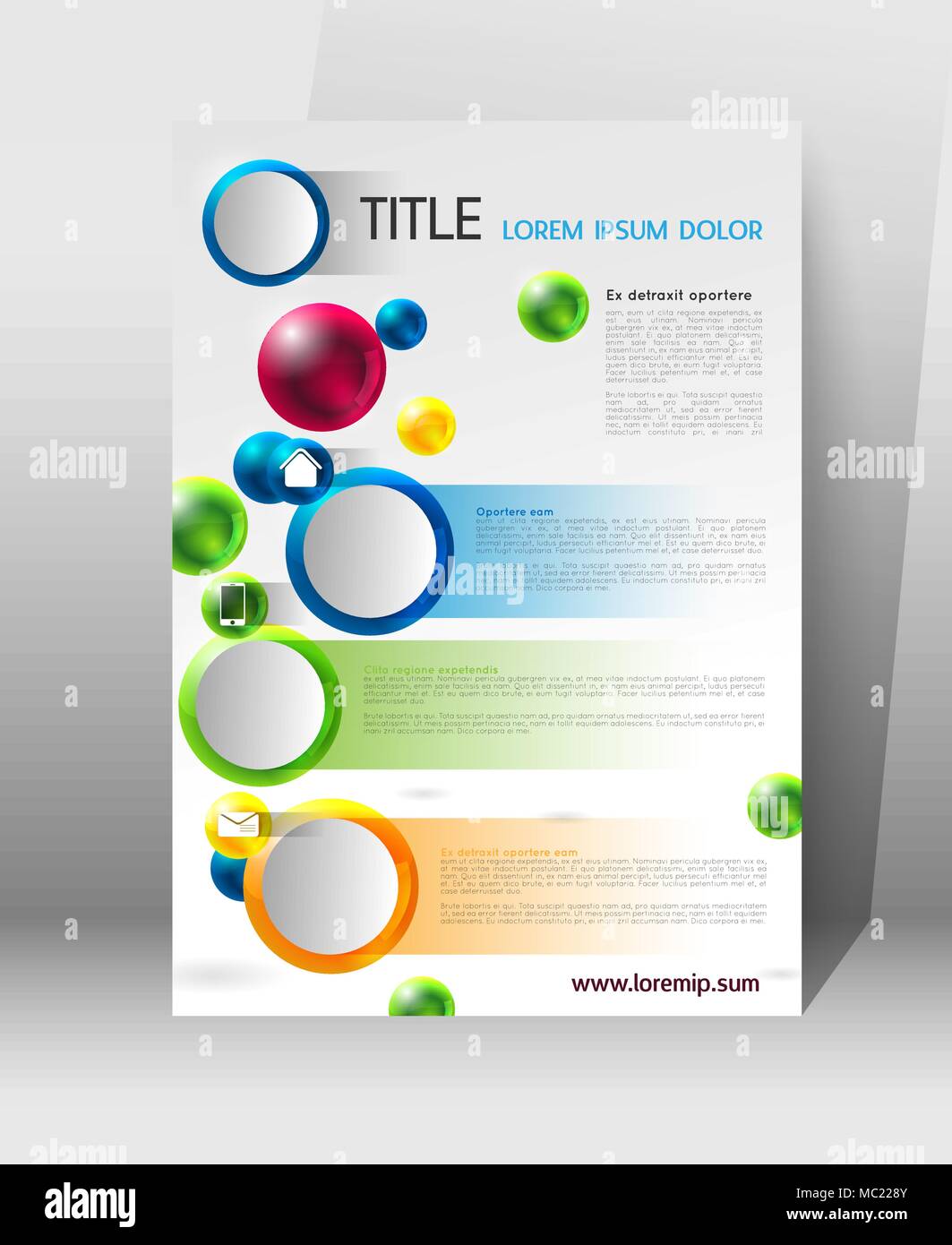 abstract modern poster template with colorful spheres Stock Vector ...