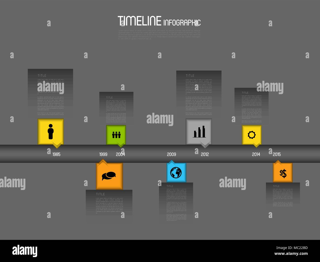 timeline infographic template with icons Stock Vector Image & Art Alamy