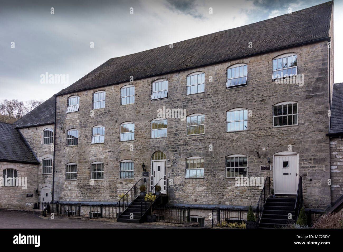 The Longfords Mill complex in Nailsworth, Gloucestershire, UK. Former