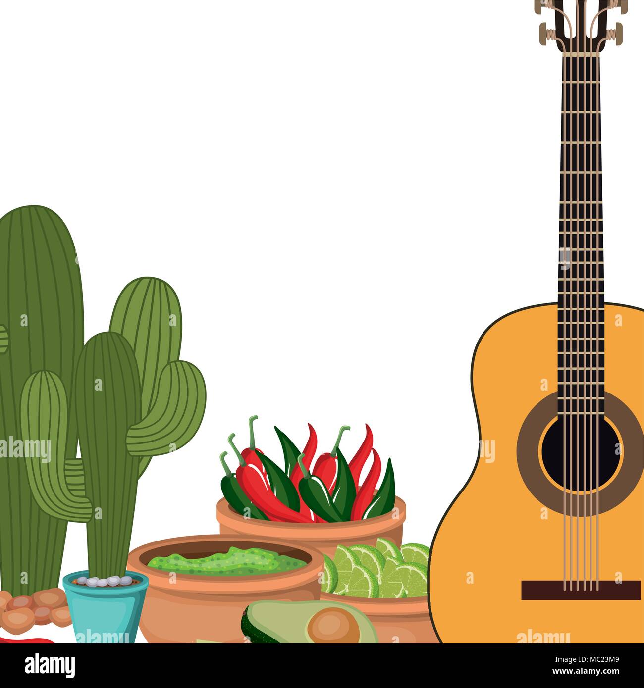 guitar with mexican party icons Stock Vector Image & Art - Alamy