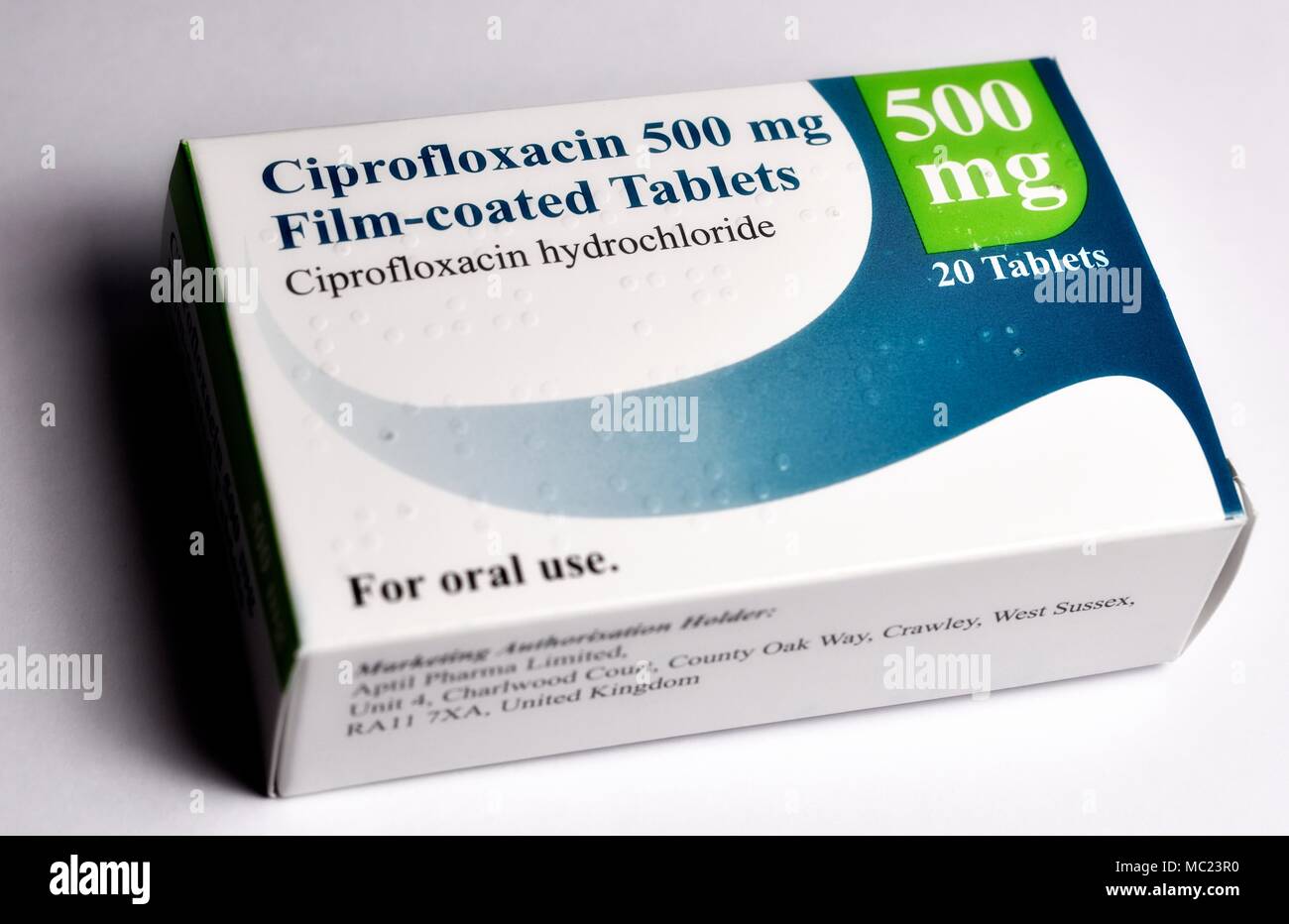 Ciprofloxacin antibiotic tablets Stock Photo