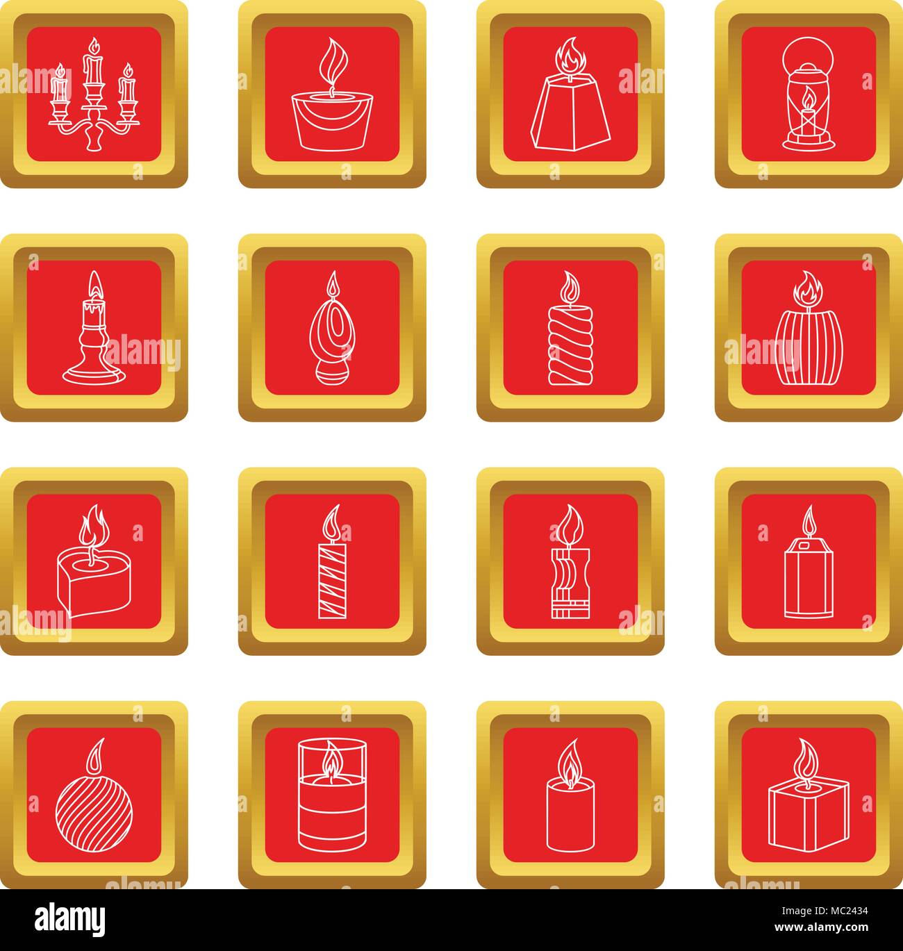 Candle forms icons set red square vector Stock Vector Image & Art - Alamy