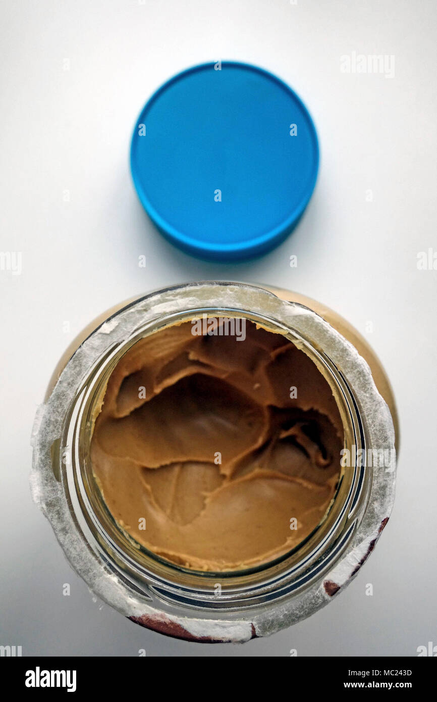 Open Jar of Peanut Butter Stock Photo Alamy