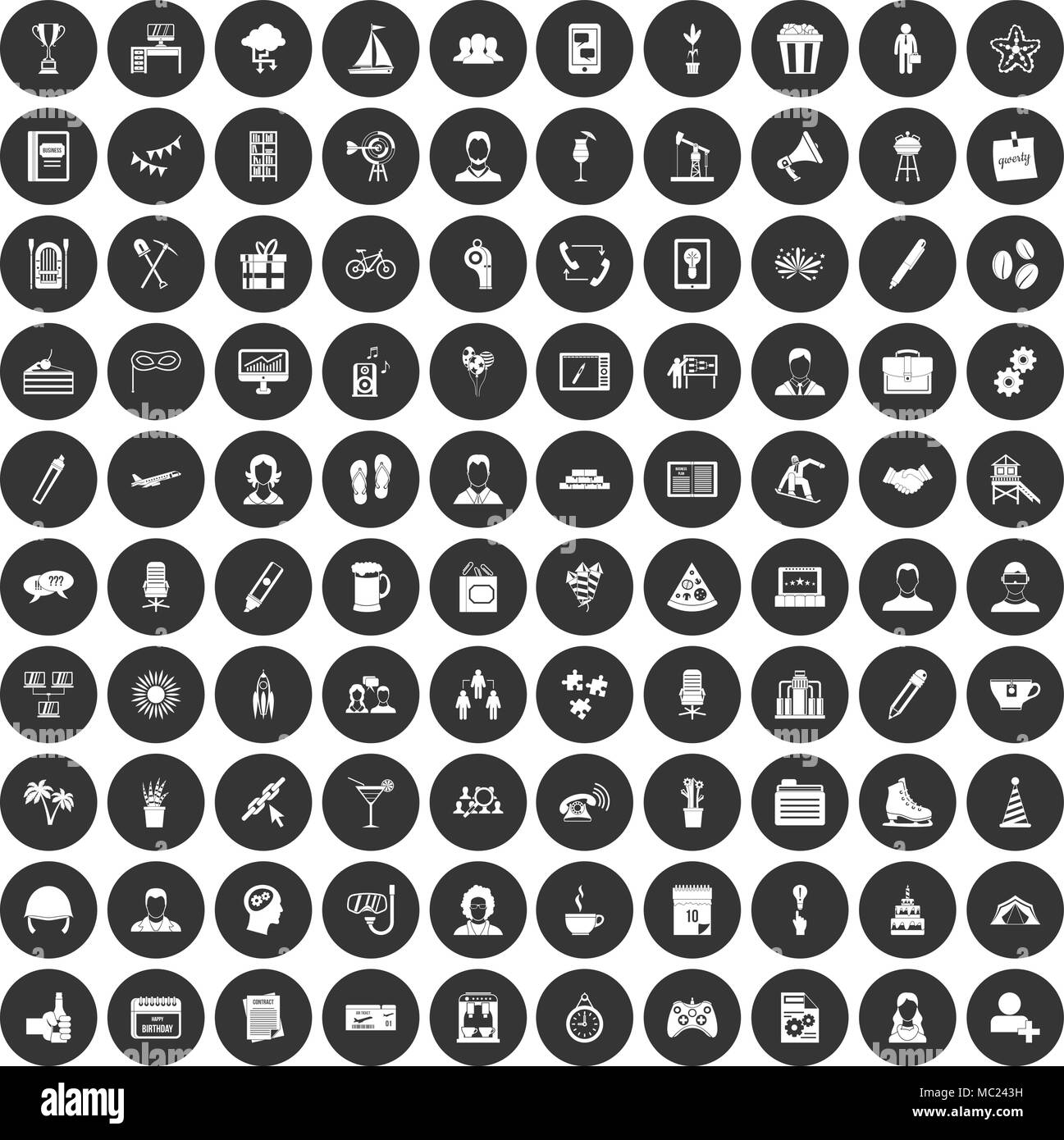 100 team building icons set black circle Stock Vector Image & Art - Alamy