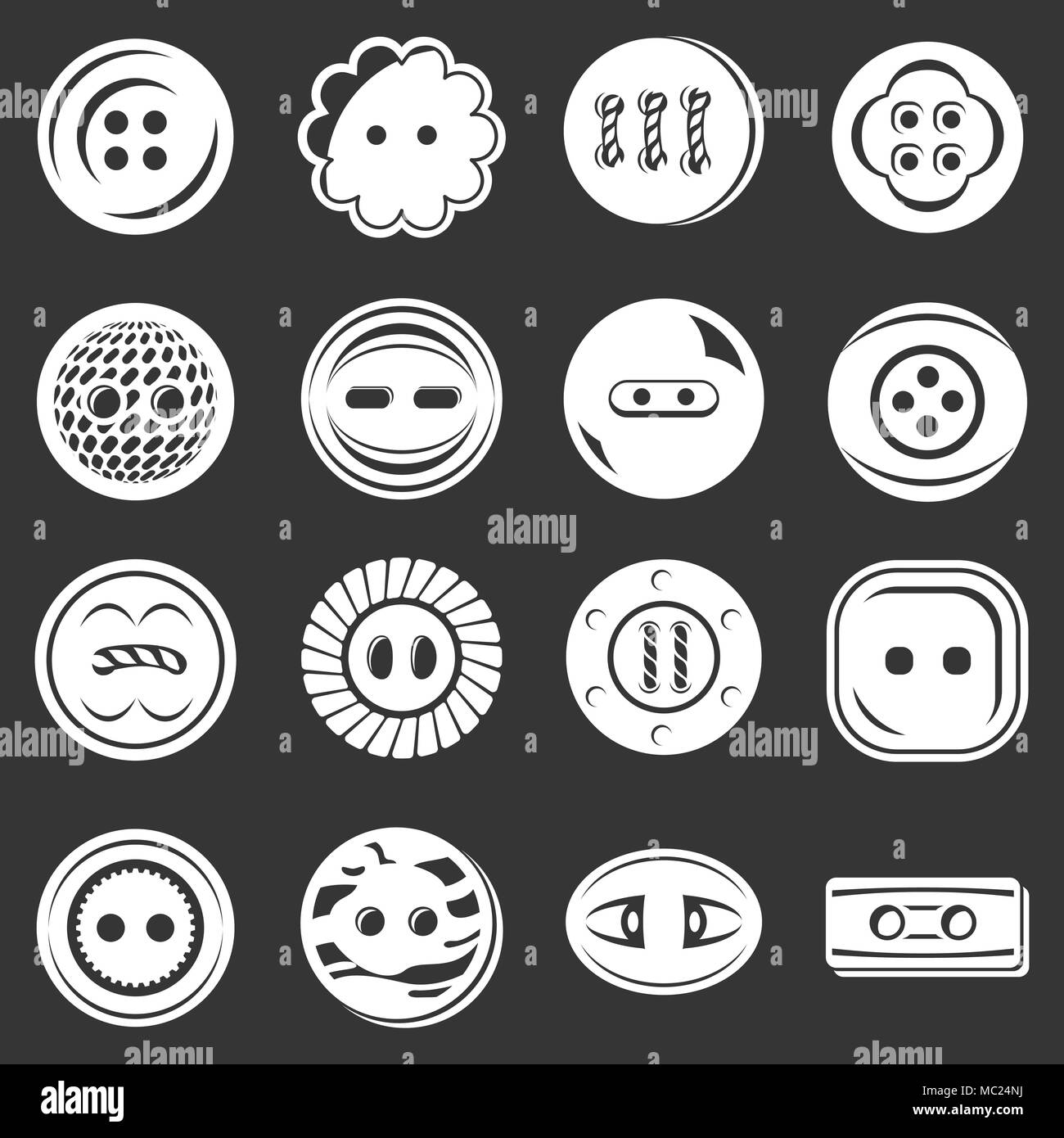 Clothes button icons set grey vector Stock Vector Image & Art - Alamy