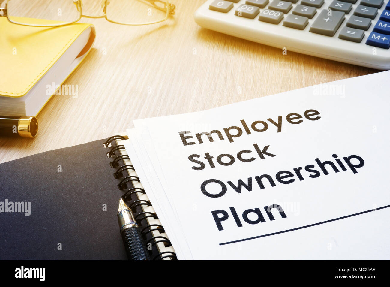 Documents with title employee stock ownership plans (ESOP). Stock Photo