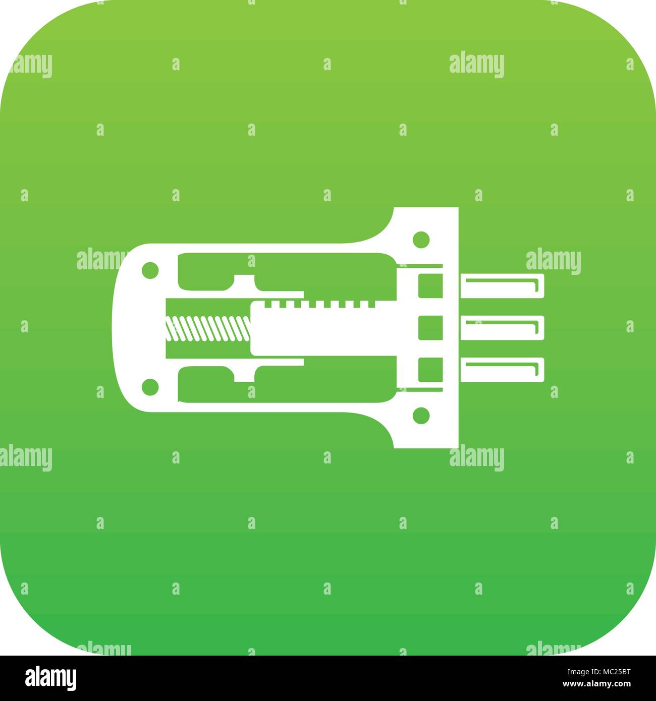 Door lock in section icon green vector Stock Vector