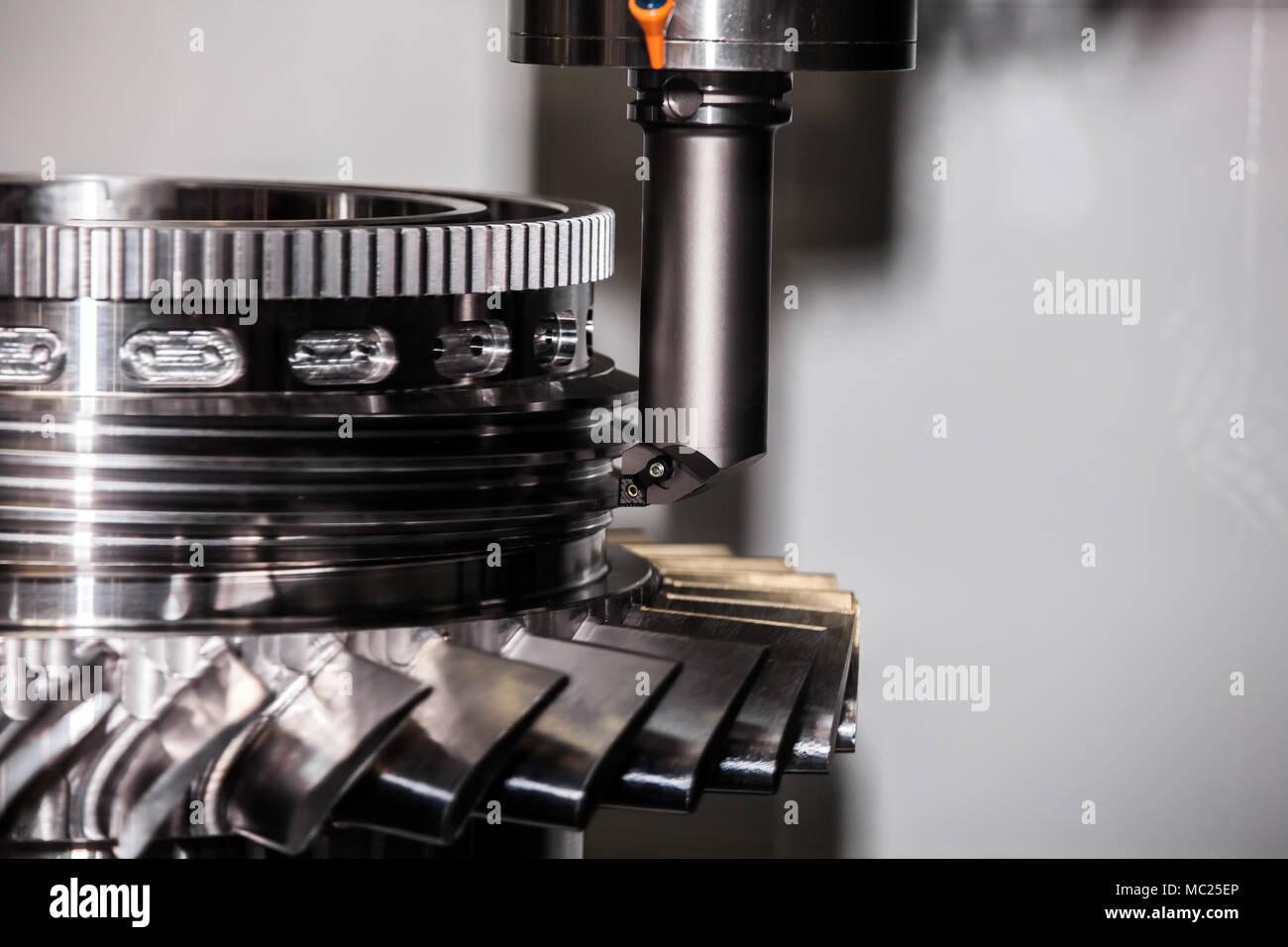 5-axis boring and turning machine Stock Photo