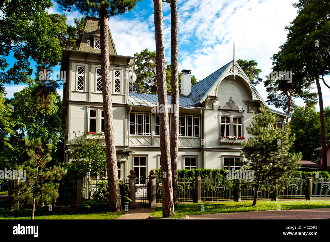 Jurmala wooden architecture Stock Photo Alamy