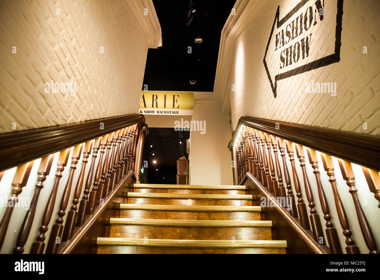 Interior of Madame Tussauds Wax museum in Amsterdam, Netherlands Stock