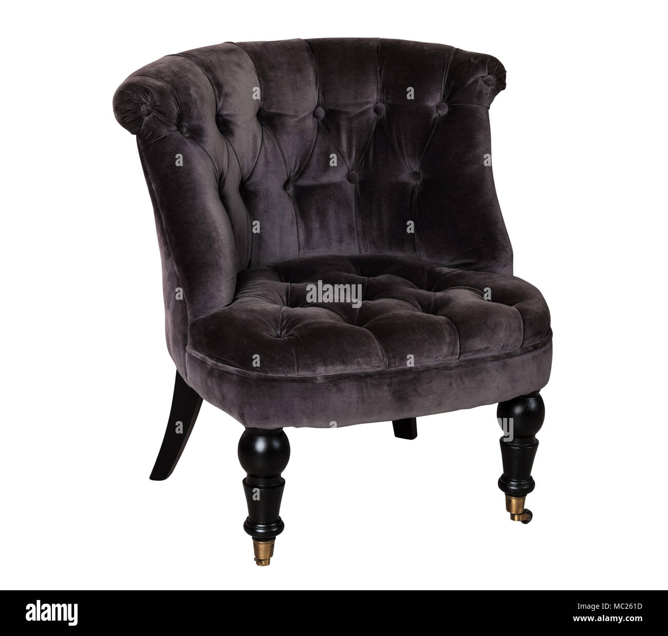 Black color textile arm chair Stock Photo