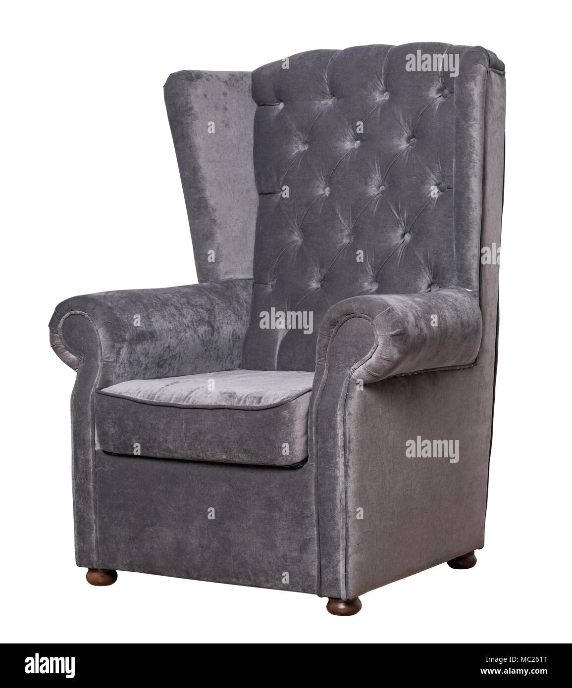 Gray color textile luxury arm chair Stock Photo