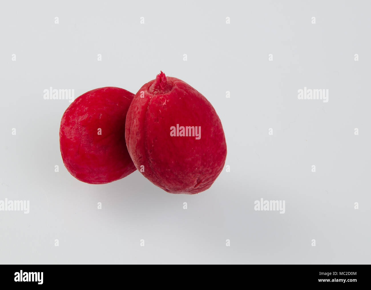 Dried preserved red peach on the background Stock Photo - Alamy