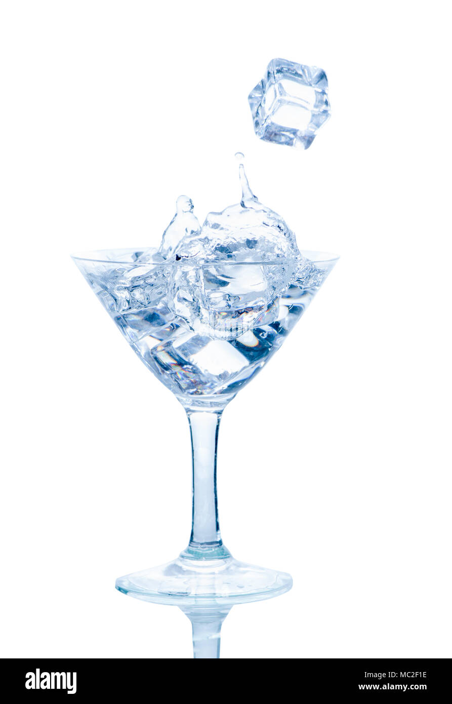 Ice Cubes In Glass Of Wine