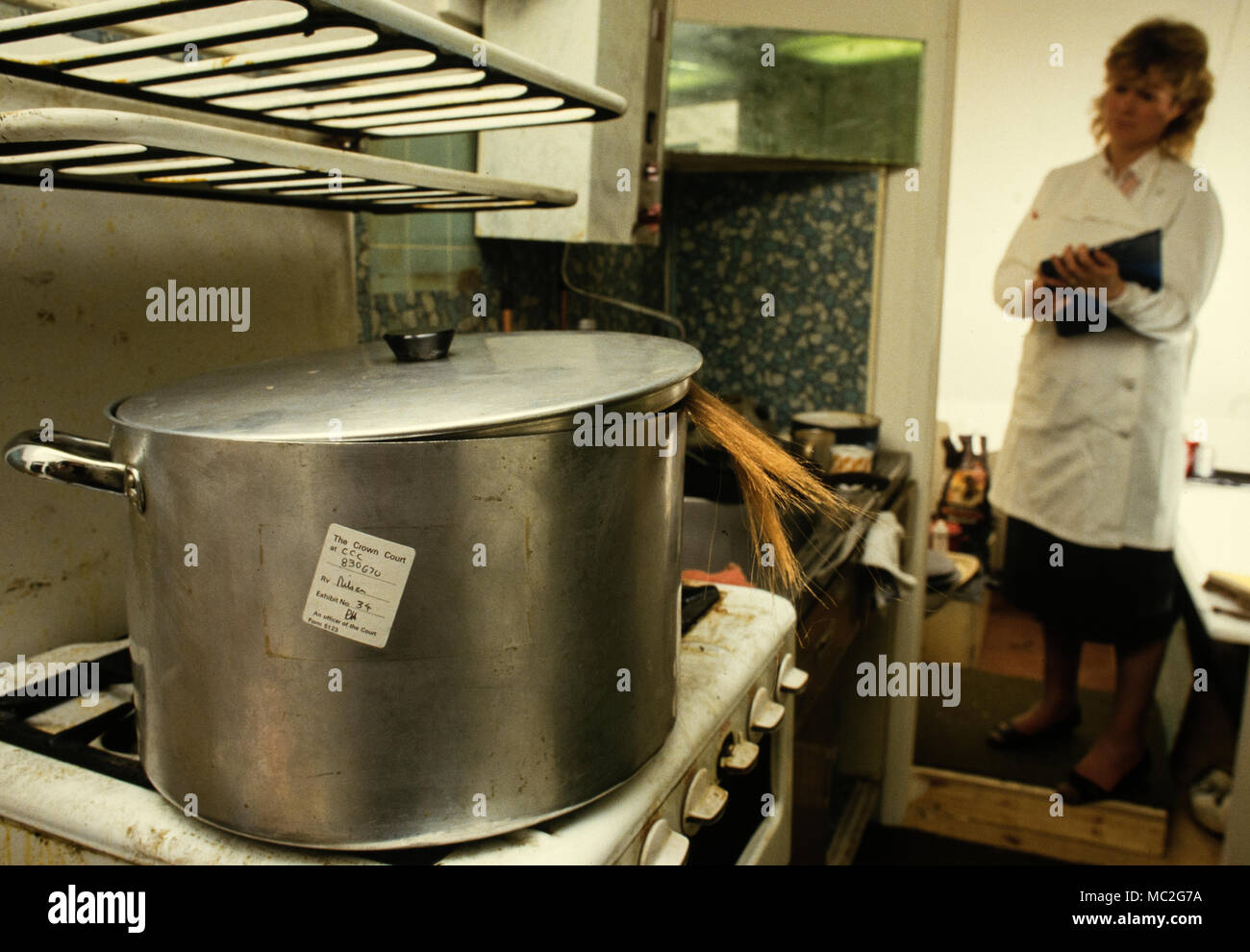 Scotland Yard Black Museum Lambeth  Kitchen of mass murderer Dennis Nilsen Kitchen of mass murderer Dennis Nilsen re built in the Black Museum, where he cut up his victims before putting the body parts down drains in north Londn. Dennis Andrew Nilsen (born 23 November 1945) is a Scottish serial killer and necrophiliac, also known as the Muswell Hill Murderer and the Kindly Killer, who murdered at least 12 young men in a series of killings committed between 1978 and 1983 in London, England. Convicted of six counts of murder and two of attempted murder at the Old Bailey, Nilsen was sentenced to  Stock Photo