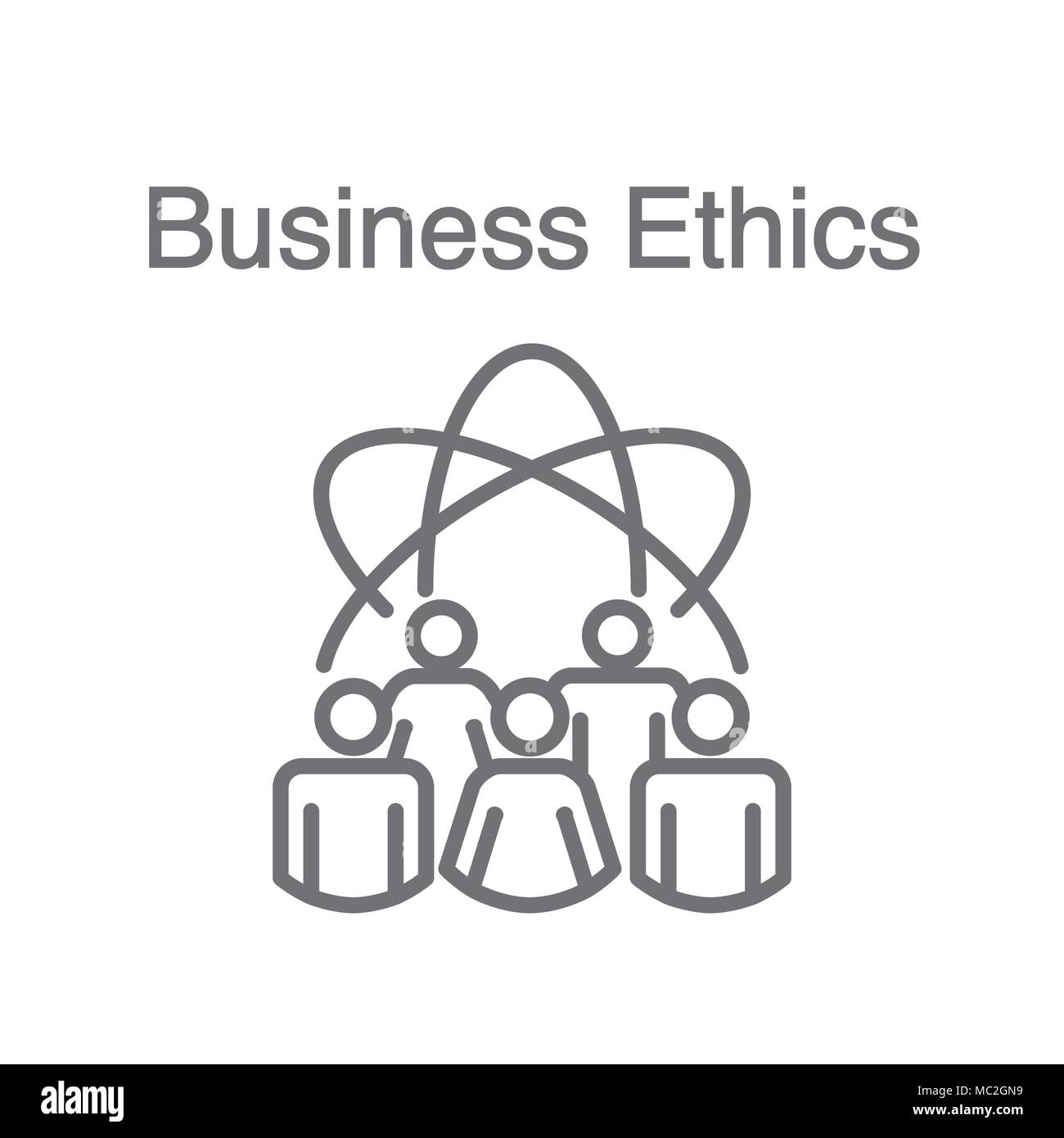 Business Ethics Solid Icon w people sharing ideas. Stock Vector