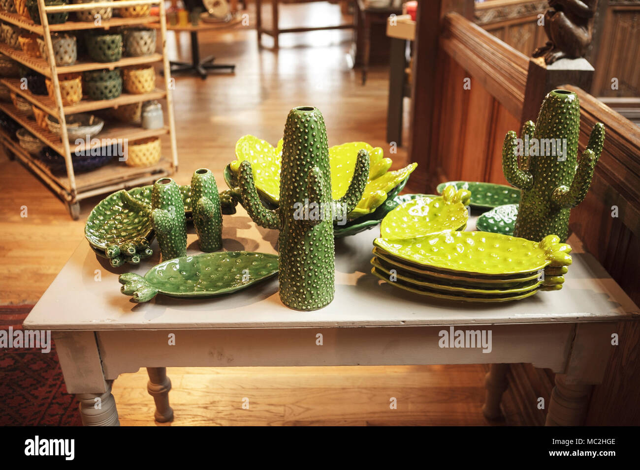 Ceramics display at Liberty of London Stock Photo Alamy