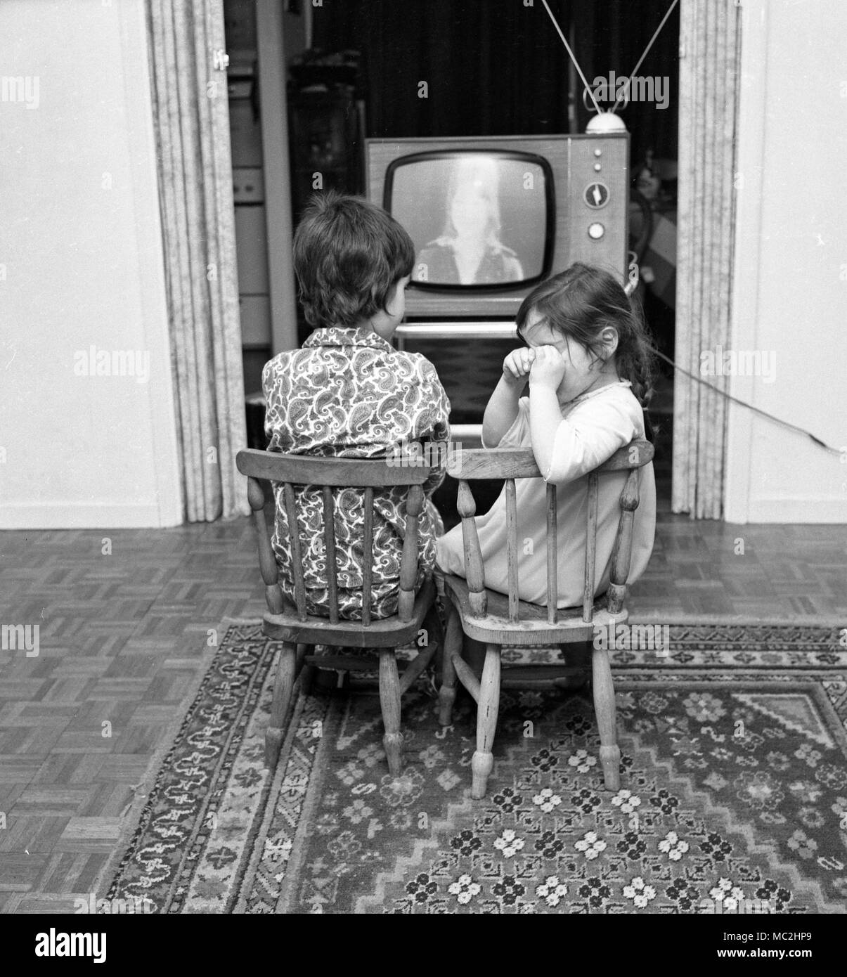 family watching tv 1960s