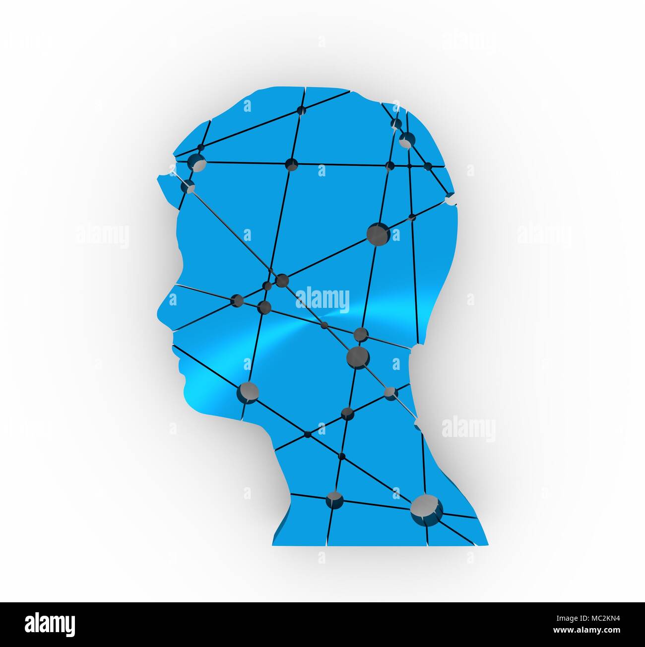 Profile of the head of a man. Brochure template Stock Photo - Alamy