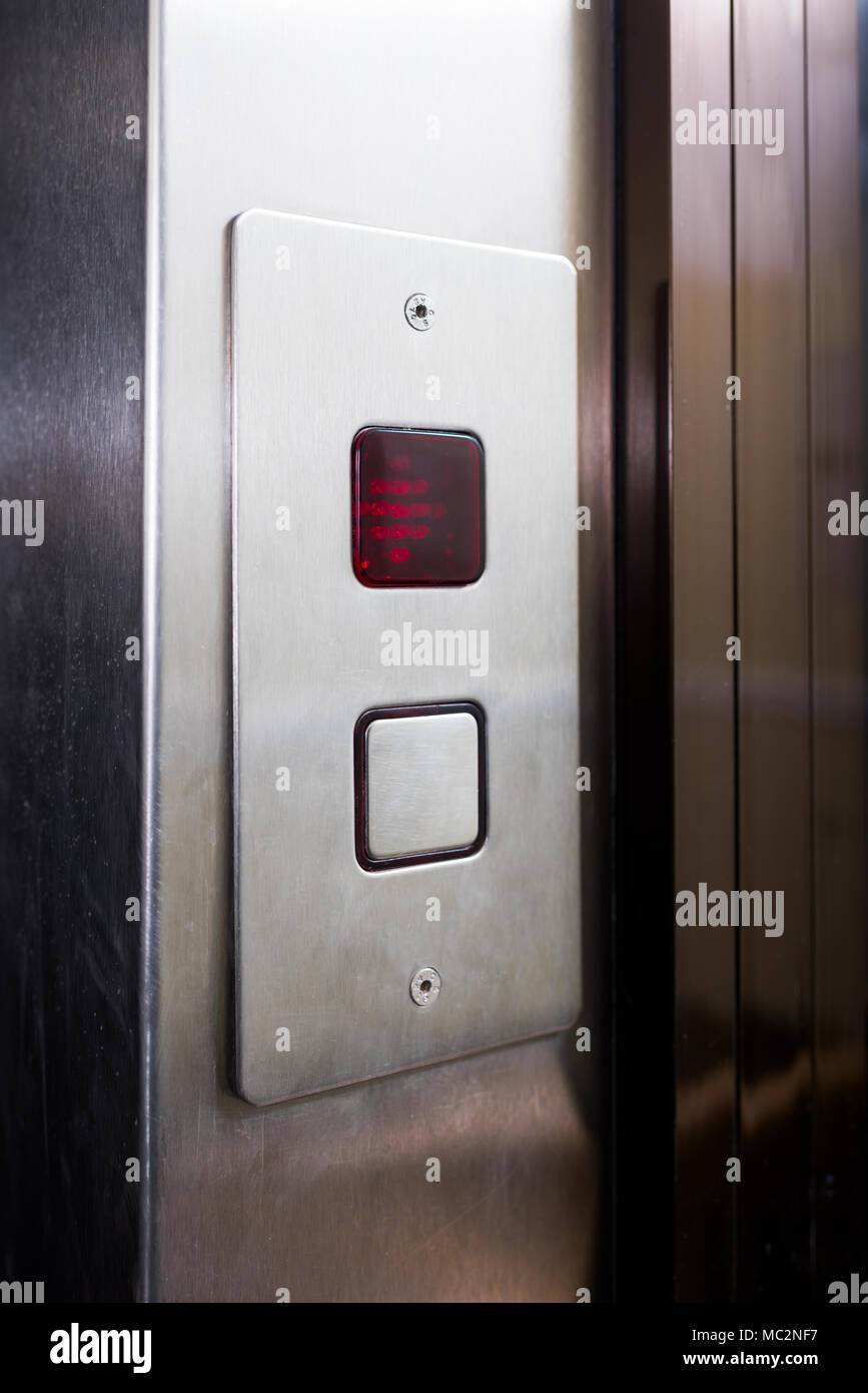 button for calling the elevator Stock Photo Alamy