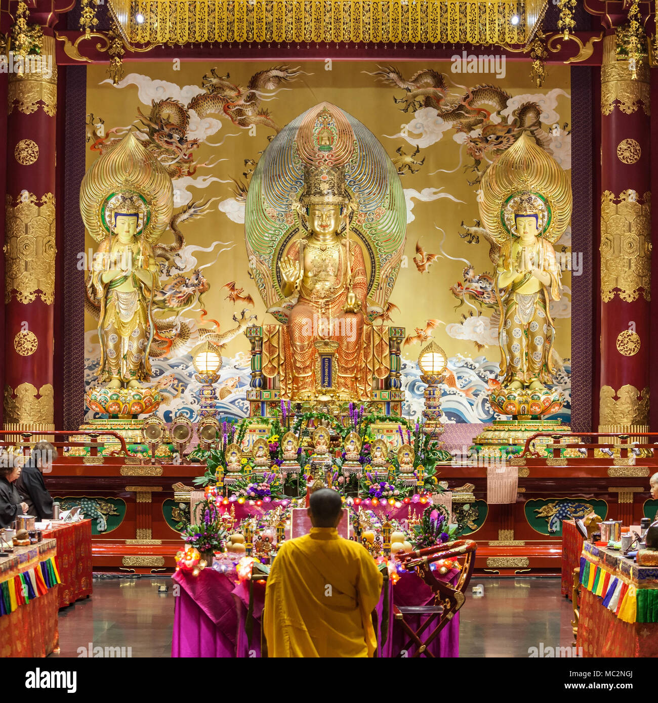 SINGAPORE OCTOBER 16 2014 Buddha Tooth Relic Temple Interior Its A singapore-october-16-2014-buddha-tooth-relic-temple-interior-its-a