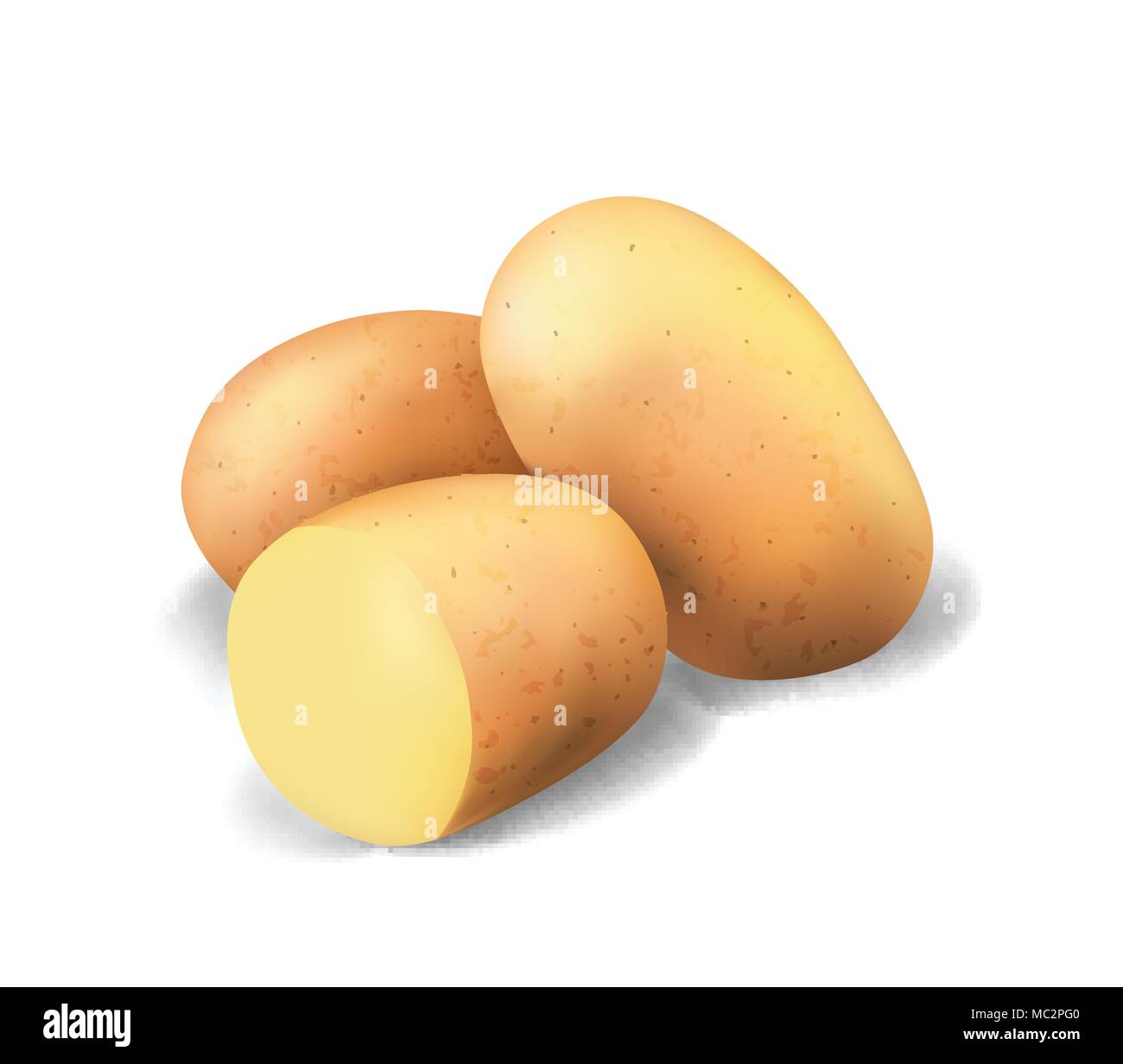 Potato and fry chips. Vegetable 3d vector icon set Stock Vector