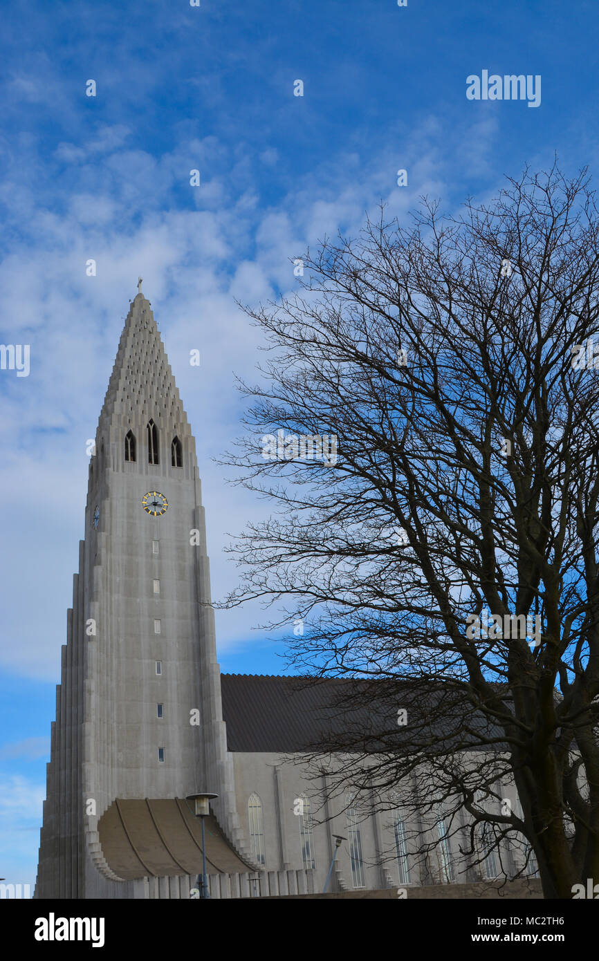 Lutheran church in Reykjavik, Iceland Stock Photo