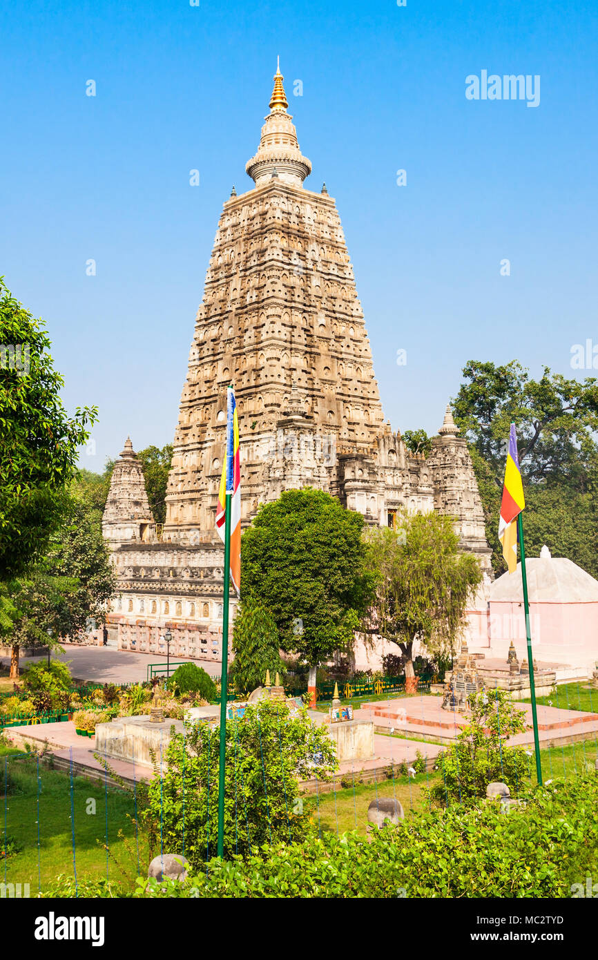Bodh Gaya is a religious site and place of pilgrimage associated with the Mahabodhi Temple in Gaya, India Stock Photo