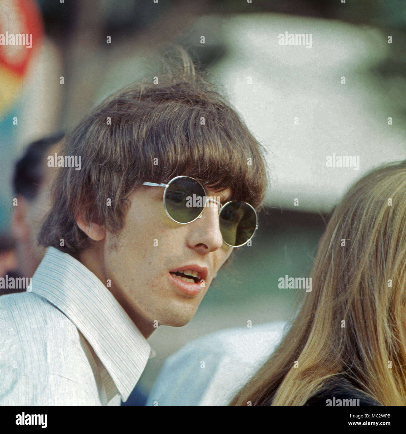 Beatle George Harrison zu Besuch in Monte Carlo, Monaco 1966. Beatle George Harrison visiting Monte Carlo, Monaco 1966. Stock Photo