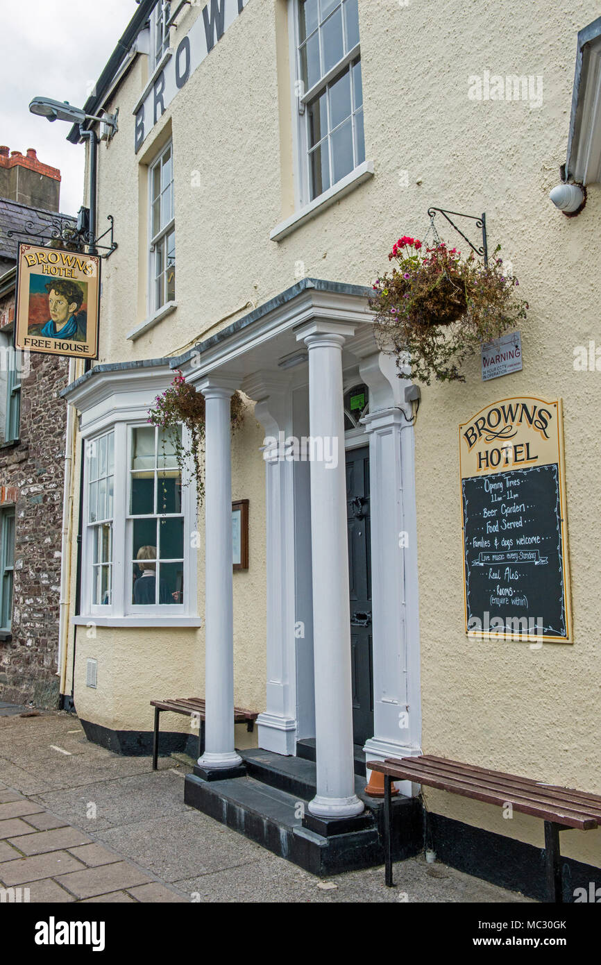 Brown's Guesthouse and Bar in Laugharne, Carmarthenshire, south Wales Stock Photo
