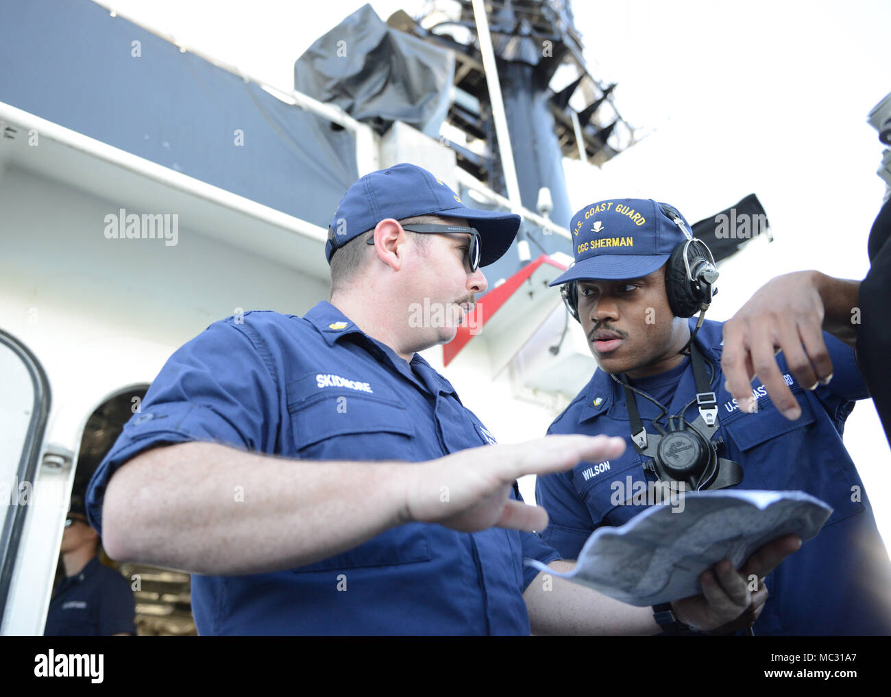 Petty Officer 1st Class Dylan Skidmore, a boatswain’s mate, and Petty