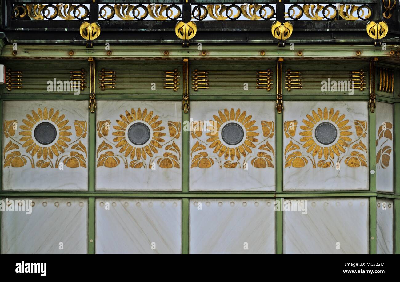 Otto Wagner Pavilon in Vienna, Austria Stock Photo