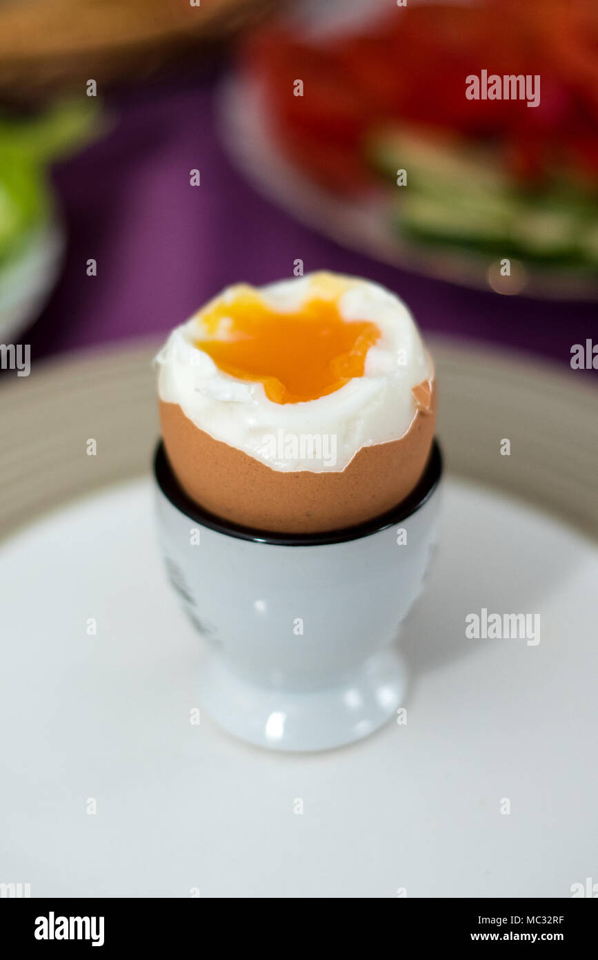Soft boiled egg for easter Stock Photo