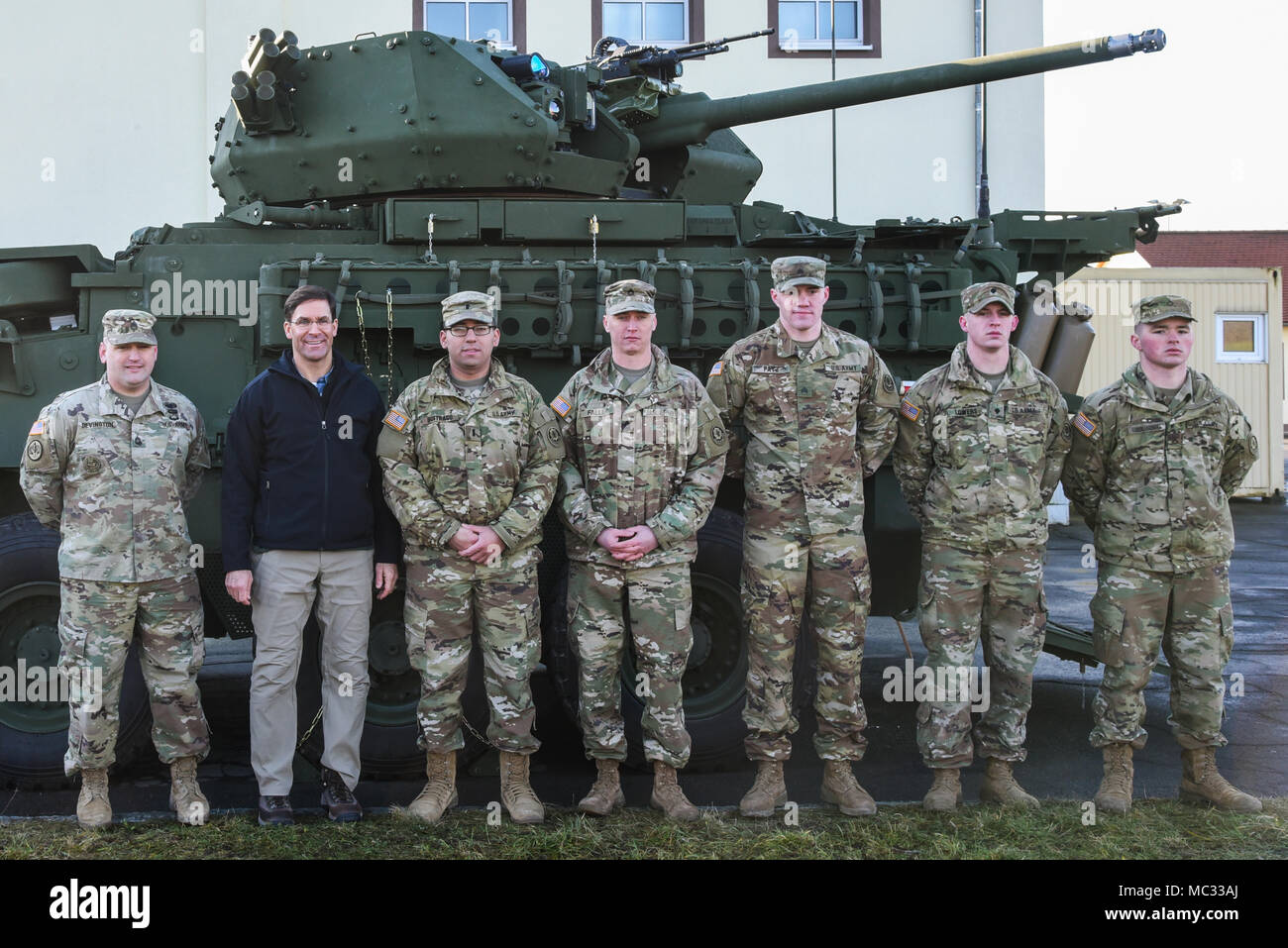 Secretary of the Army Dr. Mark T. Esper, second from left, poses with U