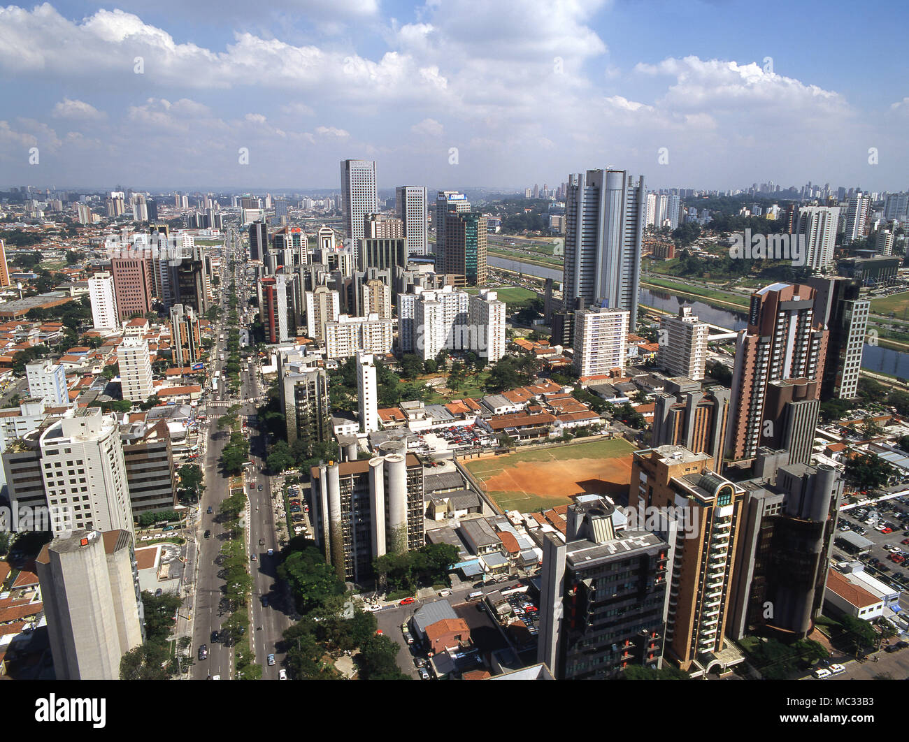 Aerial view, Avenue Engineer Luis Carlos Berrini, Brooklin Novo, Sao ...