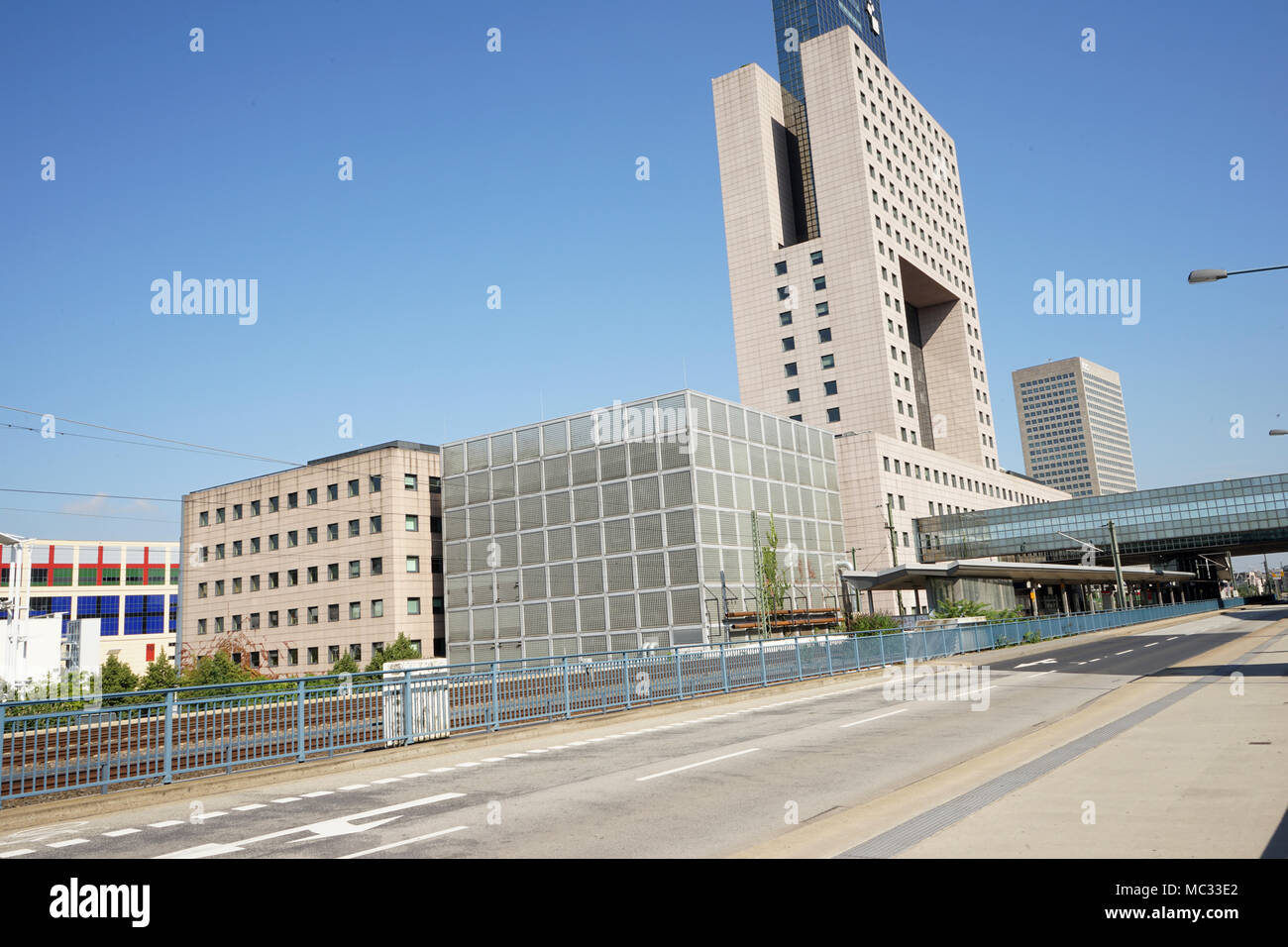 Gatehouse, Messe Torhaus, Trade fair building, Frankfurt am Main, Germany Stock Photo