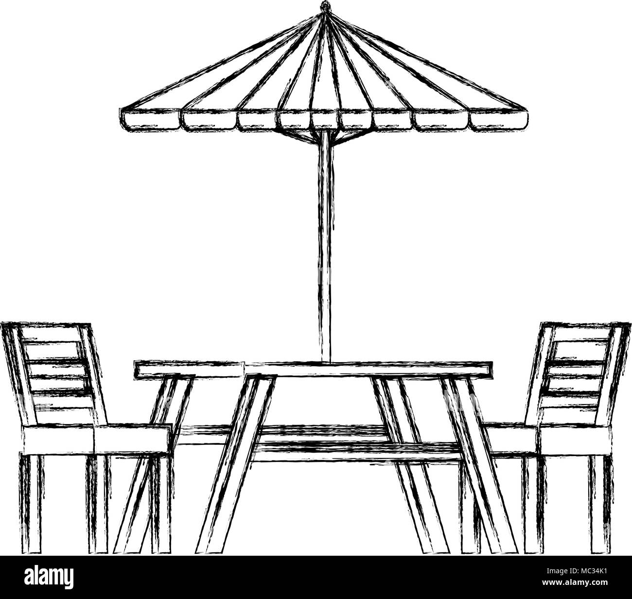 Picnic table garden Black and White Stock Photos & Images Alamy